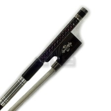 New High Quality 4/4 Violin Bow Red Silver Inlay Cupronickel Parts Fleur De Lys
