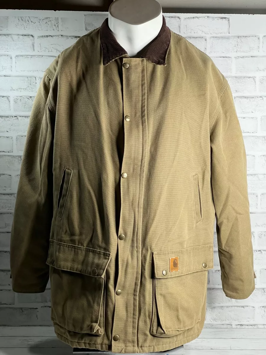 Vtg Carhartt Distressed Jacket Mens Size XL Flannel Lined Coat PB1321 USA