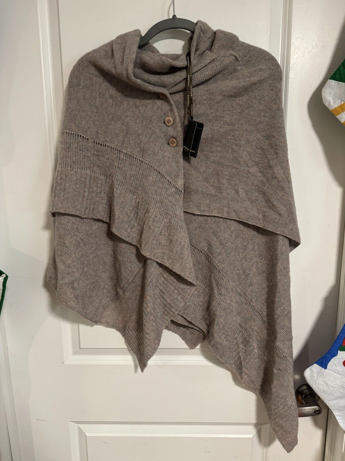 REPEAT Cashmere Women 100% Cashmere Wrap Poncho Sweater Size 38/S #72746 New