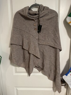 REPEAT  Cashmere Women 100% Cashmere Wrap Poncho Sweater Size 38/S #72746 New