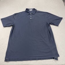 Peter Millar Polo Shirt Mens 2XL Blue Summer Comfort Polka Dot No Course Logo