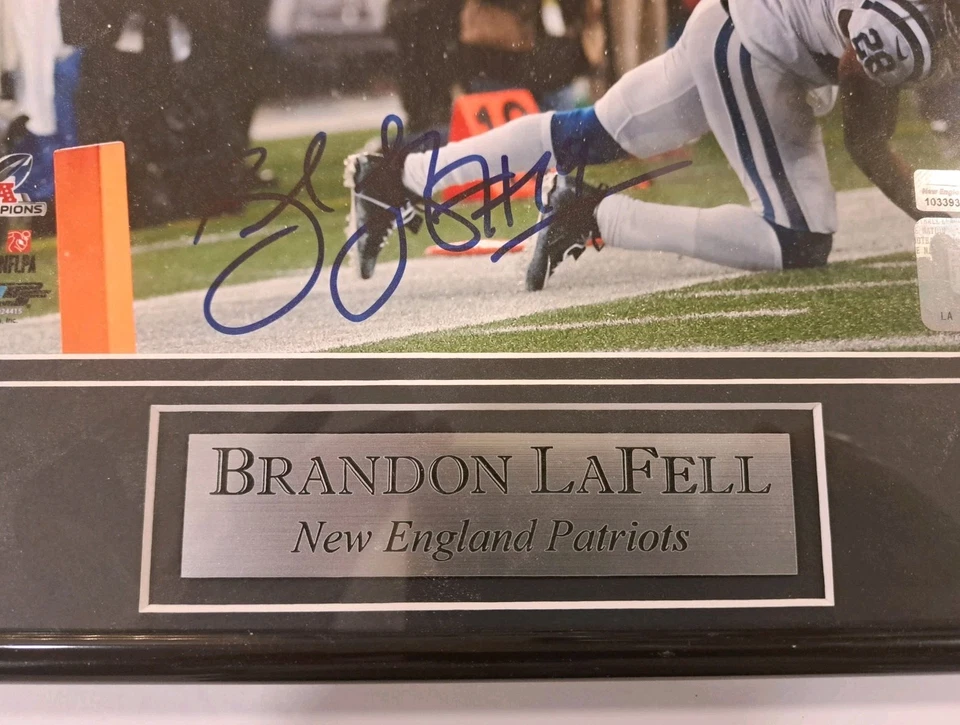 Patriots Brandon LaFell  Autographed 8x10 Framed - Image 2 of 3