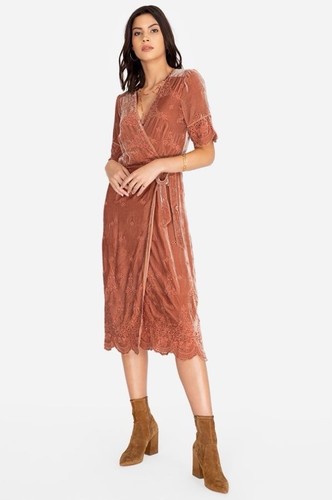 Johnny Was Jade SAMTKLEID Lola Wickel Midi Kleid Gr. M