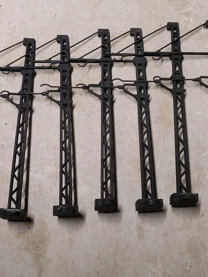 JV ÉCHELLE HO LOT DE 10 POTEAU SUPPORT DE CATÉNAIRE EN ZAMAC STYLE JOUEF - Photo 4/4
