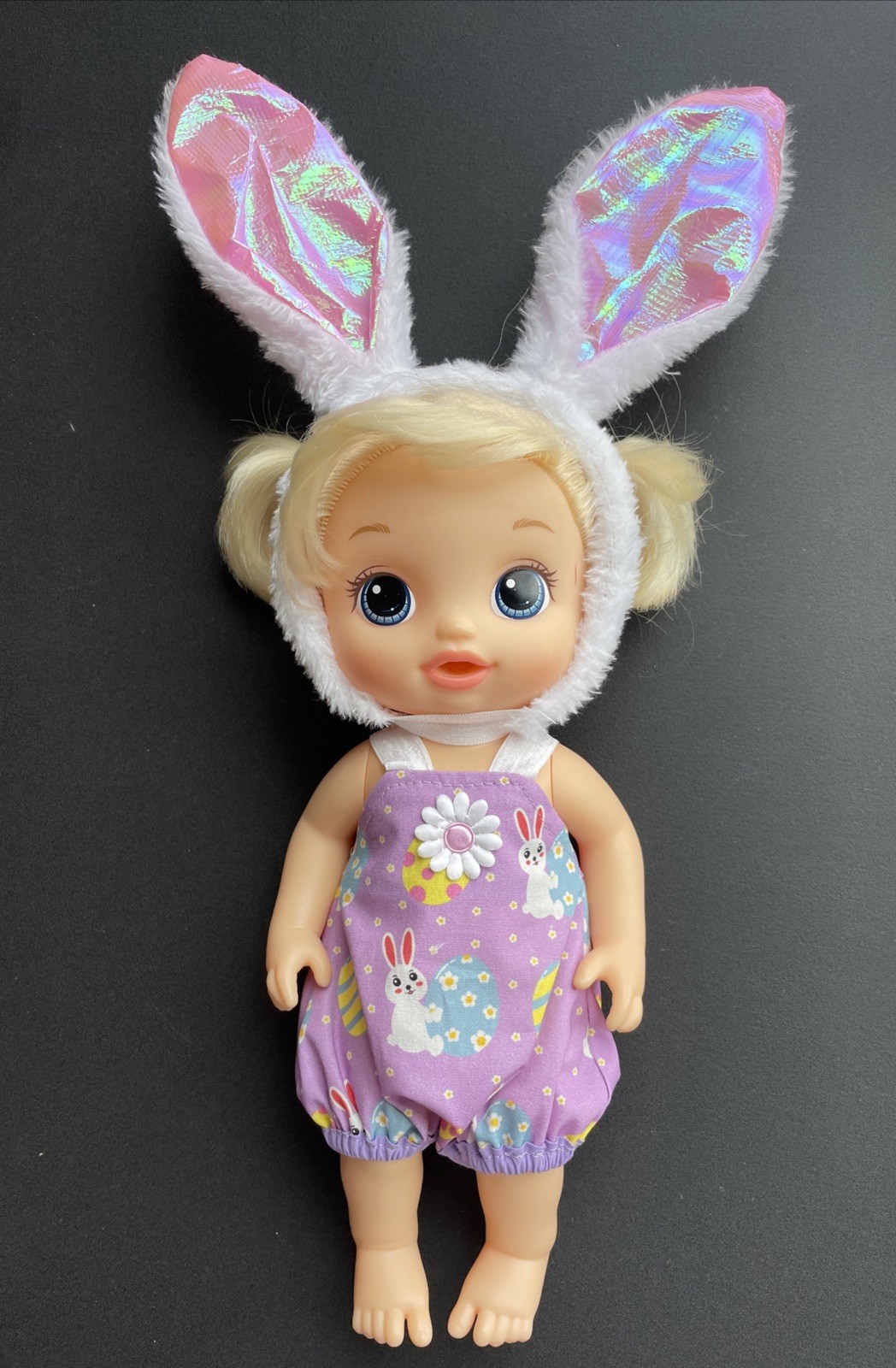 Easter Romper Outfit & Bunny Ears Headband 12" Baby Alive Doll Clothes