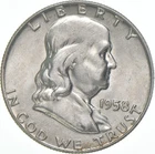 1958-D Franklin Half Dollar AU 90% Silver *0392