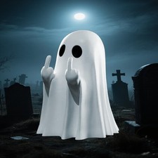 Halloween Ghost Figurine, Spooky Finger Statue, Porch and Indoor Spooky Home Hal