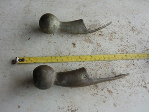 Vintage Pair of brass Horse Hames End Cap Parts for Canes Decor Lot 26-10-2