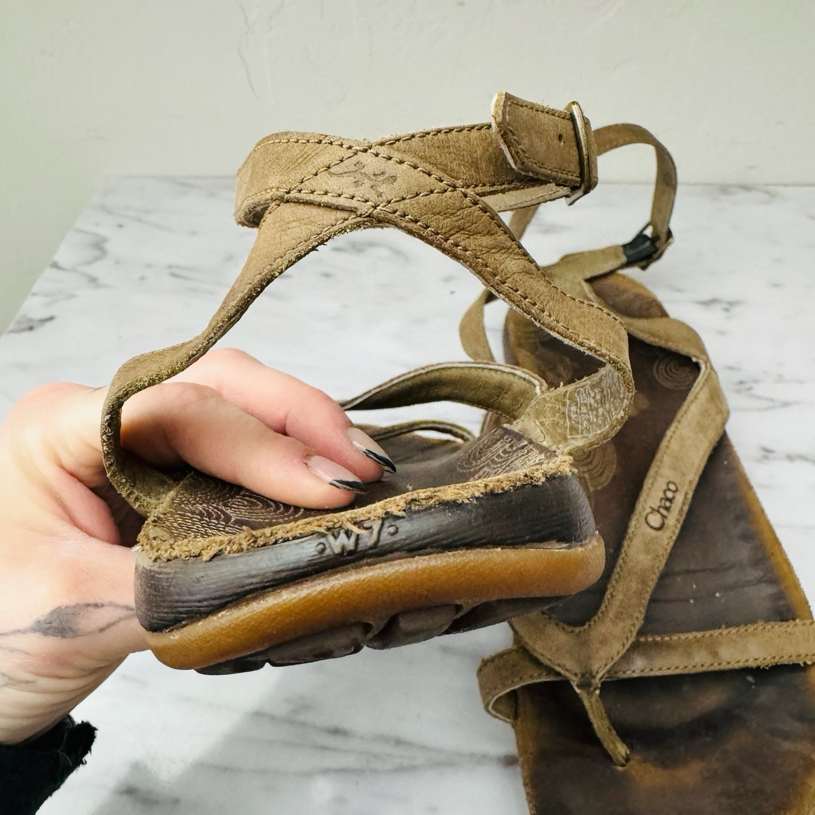 Chaco Sofia Brown Leather Flat Sandals Women’s Si… - image 9