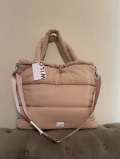 NWT Wilo The Label Beige Scrunch Top Active Bag
