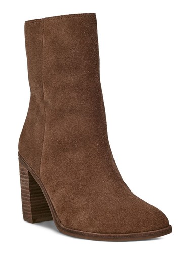 LUCKY BRAND Womens Brown Pinlope Round Toe Block Heel Leather Booties 9 M