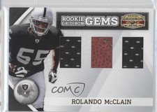 2010 Panini Gridiron Gear Rookie Gems Trios Materials 41/50 Rolando McClain 1k5