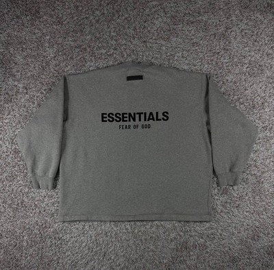 Fear of God Essentials Relaxed Mockneck 'Dark Oatmeal' Men's Medium