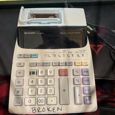 Sharp EL-1801V Printing Calculator for parts or repair missing key