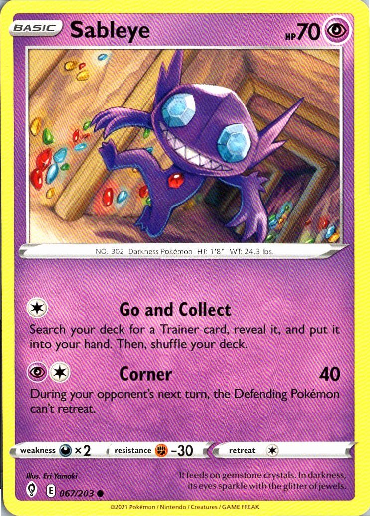 Sableye 067/203 Common Evolving Skies Pokemon Near Mint