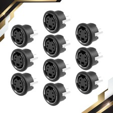 10 x S-video PCB Mount 4Pin Din Socket Audio Video Connector Black MDC-4-04