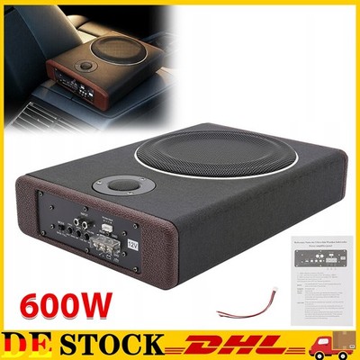 600W Auto Aktiv Subwoofer Bassbox mit Verstärker Kompakt KFZ LKW Untersitz