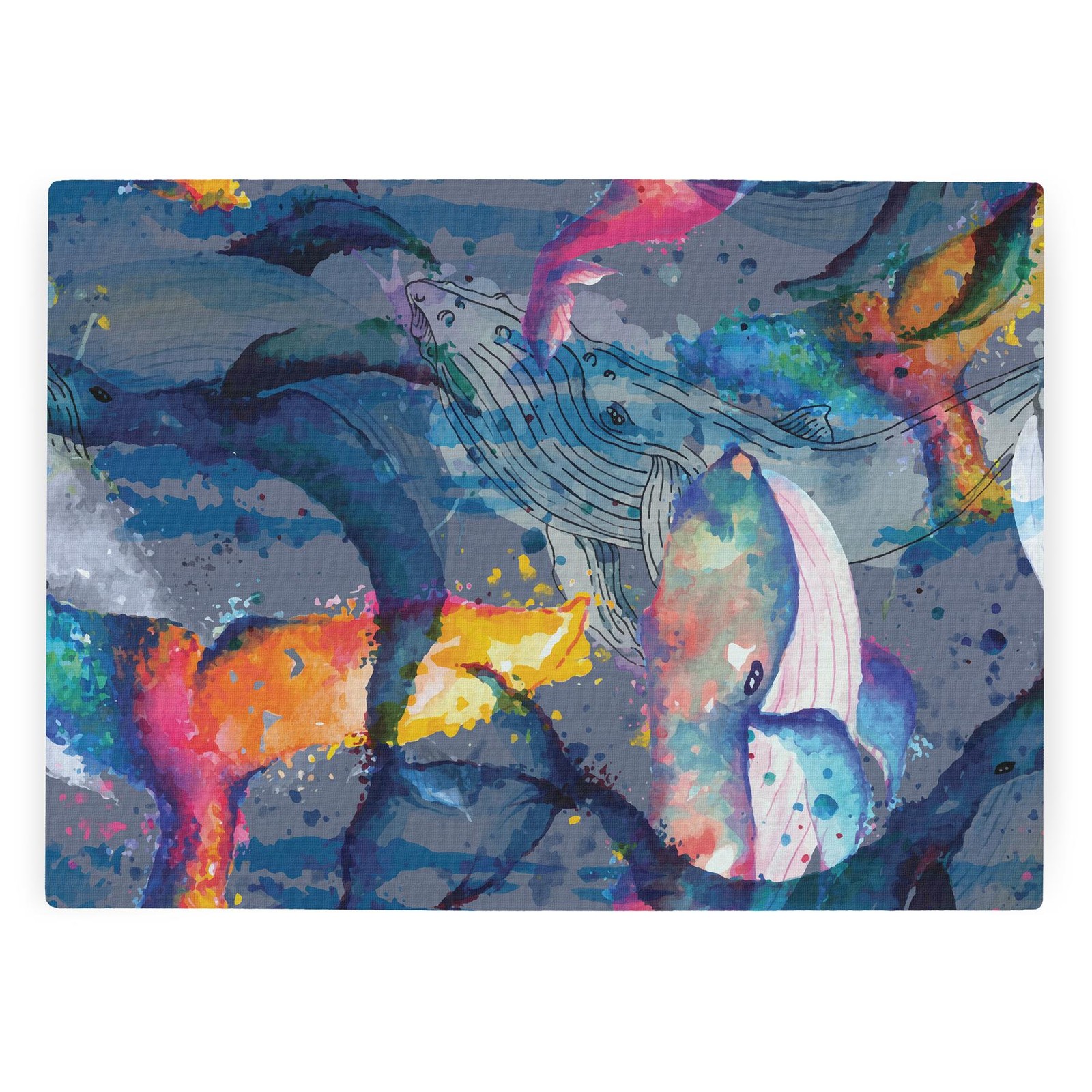 Abstract Whales Large Glass Worktop Protector - Marine/Sea Life Kitchen Gifts