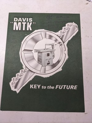 DAVIS MTK KEY TO THE FUTURE SALES BROCHURE KEYSEATER MACHINE