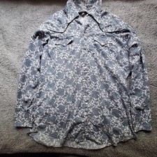 Vtg Western Pearl Snap Shirt Mens Large Paper Thin Paisley Cowboy Rodeo 90s