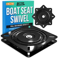 Boat Seat Swivel Base, Replacement Mount for Bass or Jon Boats, Van, Black