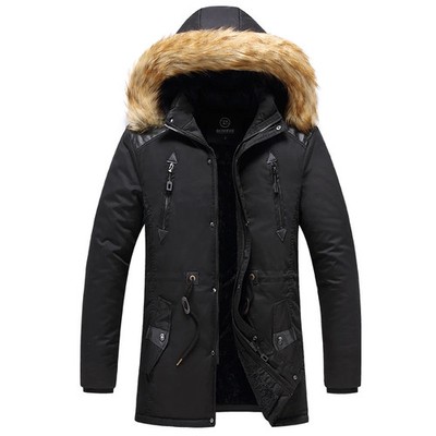 Windproof Hooded Thicken Multi-pocket Down Coat Male Keep Warm -30 Degree Parkas
