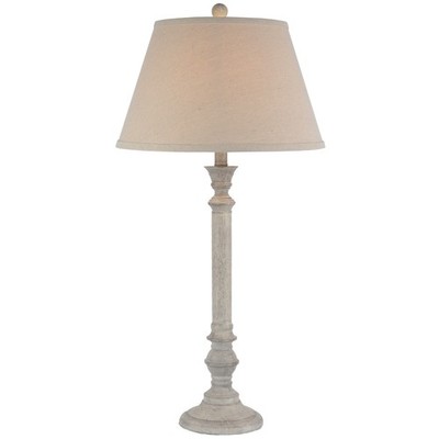 Weiße Liora Tischlampe mit Leinenschirm 79x41x41cm aus unserem Tischlampen Sortiment Ma