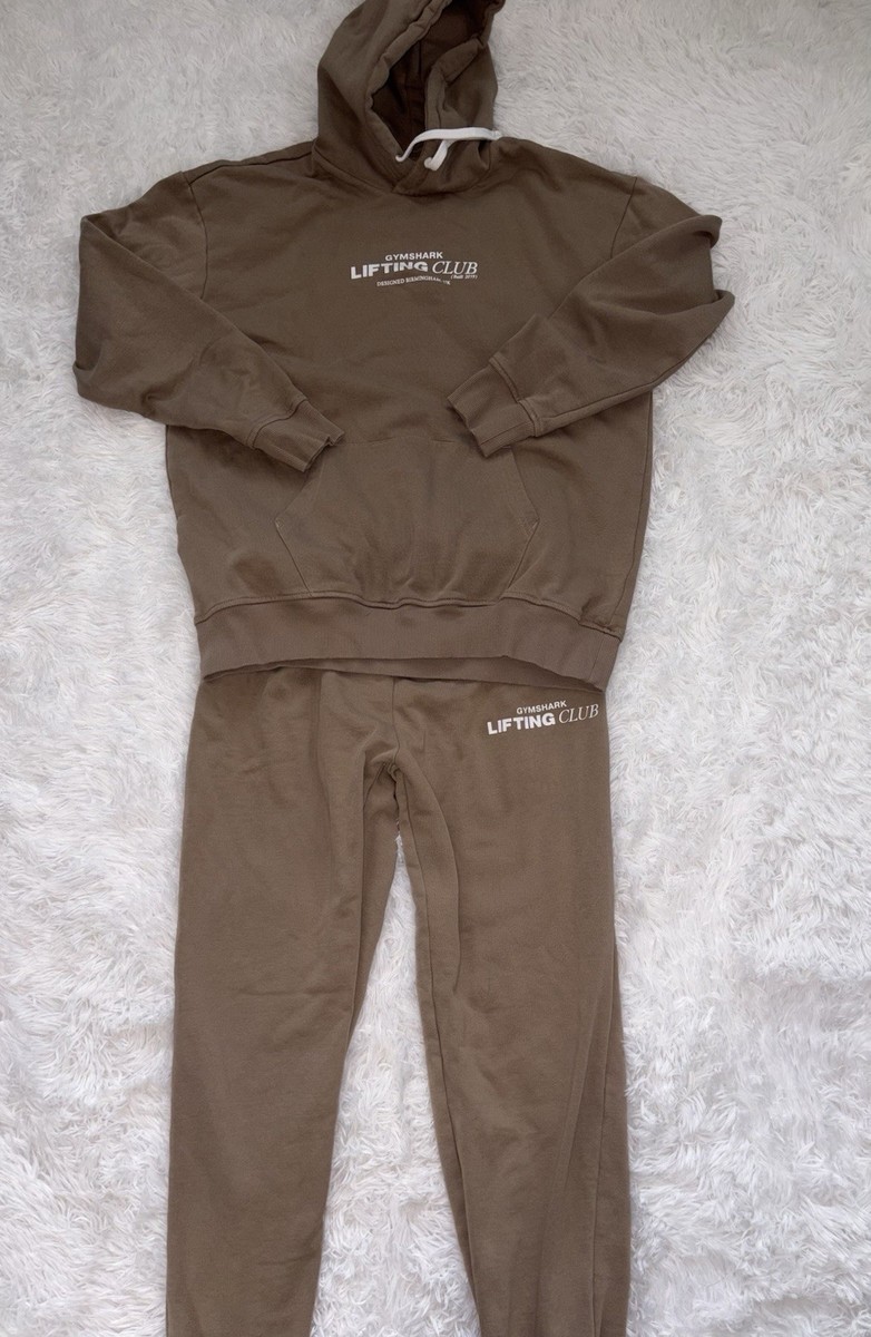 Gymshark M “Lifting Club” Two Pc. Hoodie W/ Match Pants Set. Exc