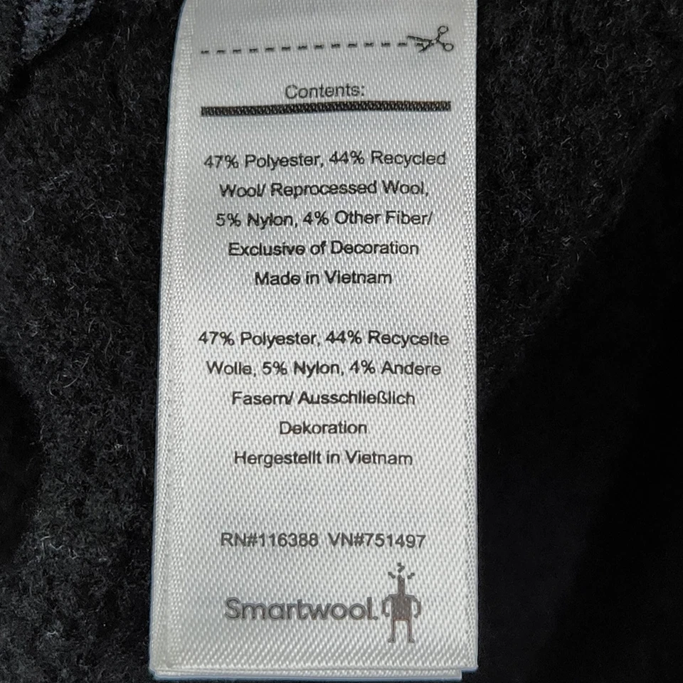 Suéter polar Smartwool Hudson Trail para mujer mediano negro cuello alto Foto 4 de 4