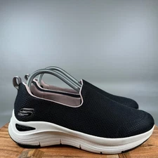 Skechers Arch Comfort Black Pink Slip On Sneakers Womens Size 8.5