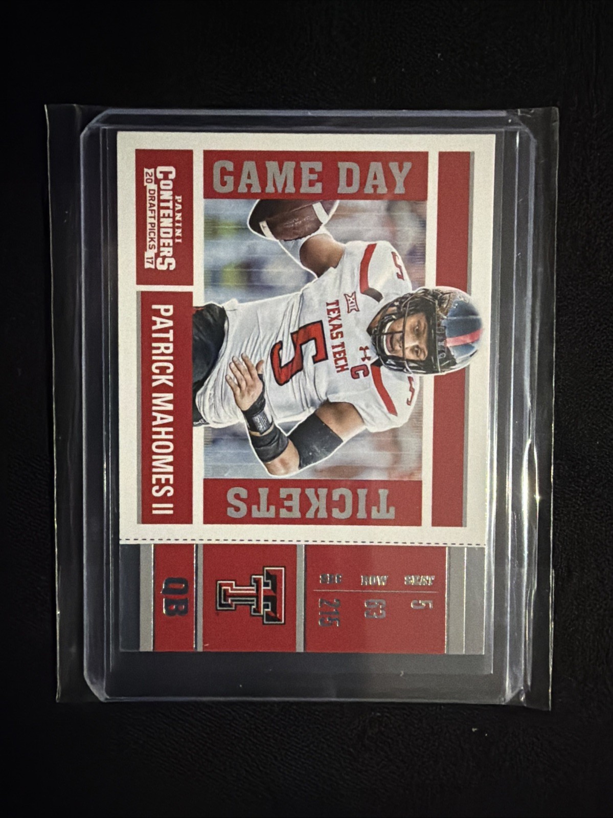 2017 Panini Contenders Draft Picks Patrick Mahomes Rookie Game Day Tickets RC