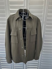 Mens Zara Boxy Khaki Jacket with collar and breast pockets Worn once only EUR L
