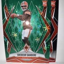 *SHADEUR SANDERS*2025 Phoenix Green Snowflake Prizm 096/149 + DYLAN SAMPSON Base