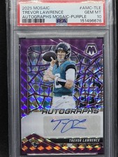 2025 Panini Mosaic PSA 10 Trevor Lawrence Mosaic Purple Autograph 33/49 Gem Mint
