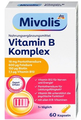5x Mivolis Vitamin B Complex 60 Capsules, 33 g; Ships from Germany!