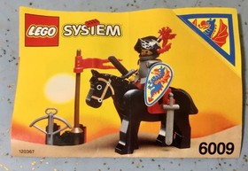 1992 LEGO BLACK KNIGHTS SET# 6009-BLACK KNIGHT 24pcs 1FIG 1HORSE w/INSTRUCTIONS