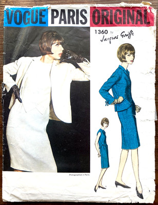1964 VOGUE PARIS ORIGINAL JACQUES GRIFFE #1360  CUT/COMPLETE  SZ.12