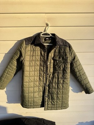 Quicksilver Quilted Lightweight Puffer Jacket Green Blue Boys L Large 14/16