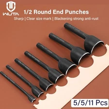 WUTA 5-11 Pcs Leather Punch Tools Half-Round Cutter Semicircular Corner Punches