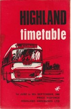 HIGHLAND SCOTTISH BUS TIMETABLE BOOK JUN 1968 WITH ROUTE MAP