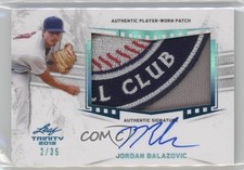 2019 Leaf Trinity Patch Auto Blue 2/35 Jordan Balazovic #PA-JB2 Patch Auto 0h1