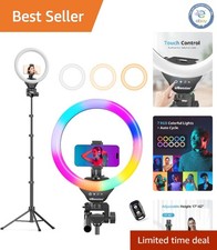 62'' Adjustable Tripod 12'' RGB Ring Light for Professional Live Streaming