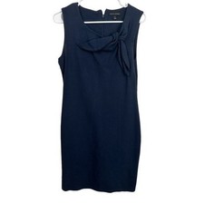 Banana Republic Navy Blue Knotted Tie Neck Sleeveless Sheath Dress Size 8