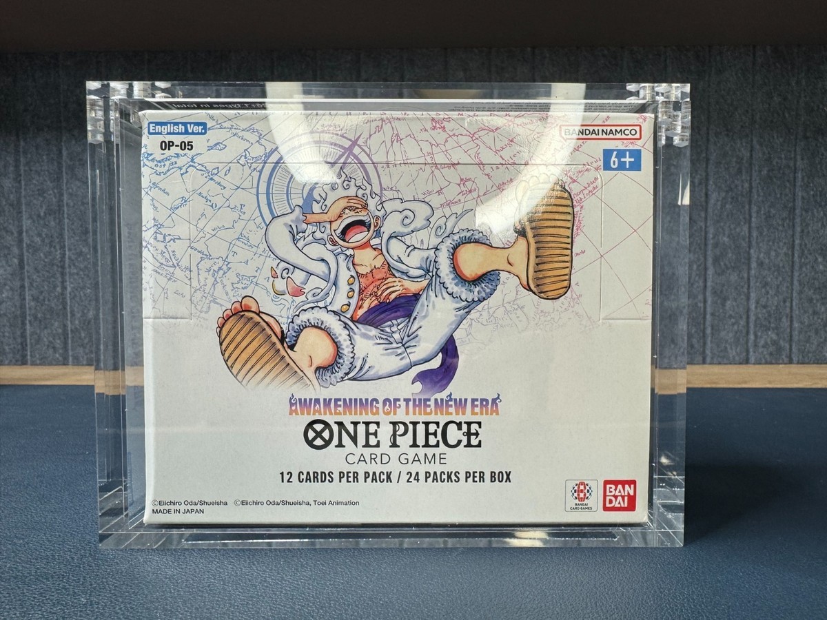 One Piece Booster Box Acrylic Case Magnetic Lid - 99% UV resistant