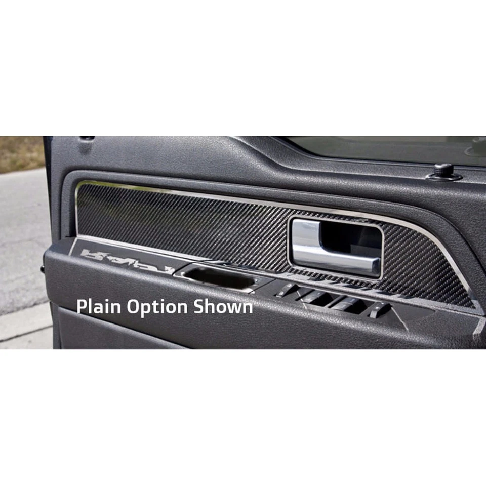 Inserções de painel de porta frontal de fibra de carbono para 2010-2014 Ford F-150 Raptor - Imagem 2 de 4