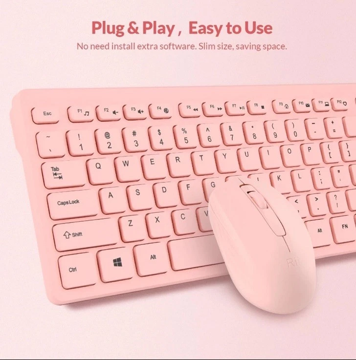 Wireless Keyboard and Mouse Combo - Standard Office PC Keyboard and Optical W... - Image 4 of 4