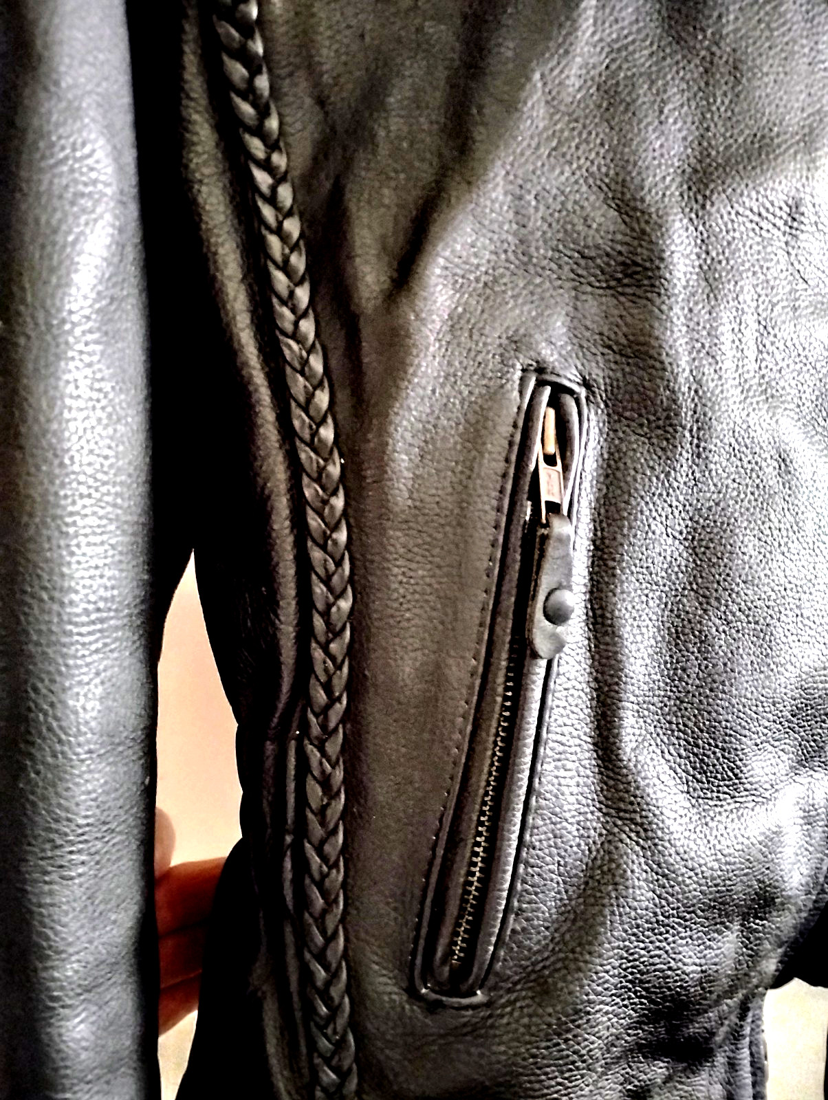 USA Bikers Dream Apparel Genuine Thinsulate Black Leather Motorcycle Jacket Sz M