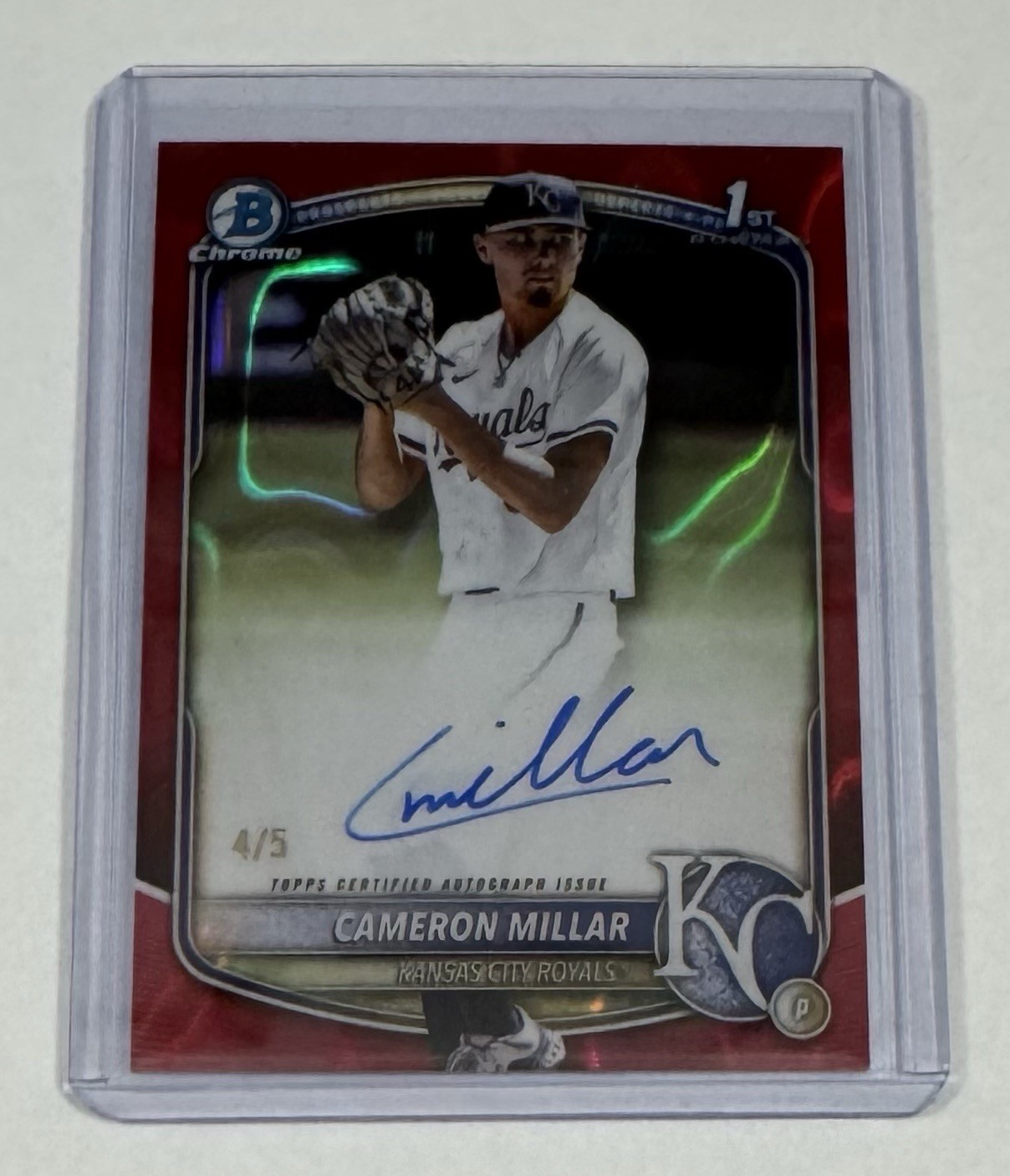 2025 Bowman Chrome Draft Cameron Millar Red Lava Prospect Auto /5