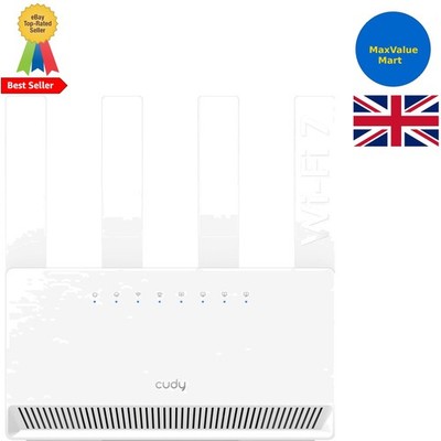 Next-Gen Wi-Fi 7 Router mit verbessertem Signal: 4 Ports, 688 Mbit/s & Smart Control