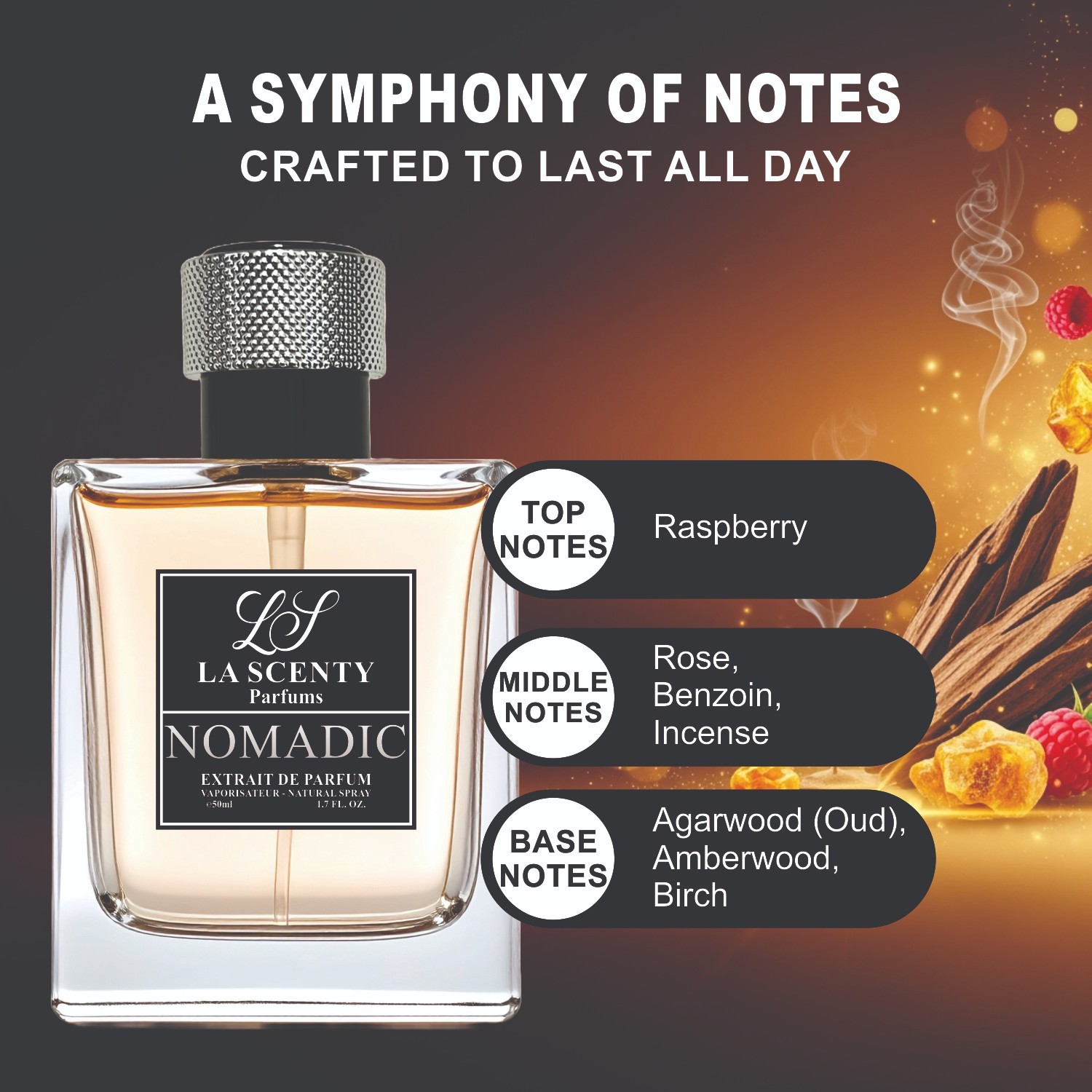 LaScenty NOMADIC | Inspired by Ombre Nomade | Unisex Extrait de Parfum 50ml